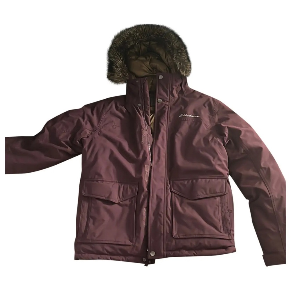 Eddie Bauer Maroon Jacket with Fur Hood